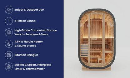 Full Glass Outdoor Cube Sauna Mini Sauna Room