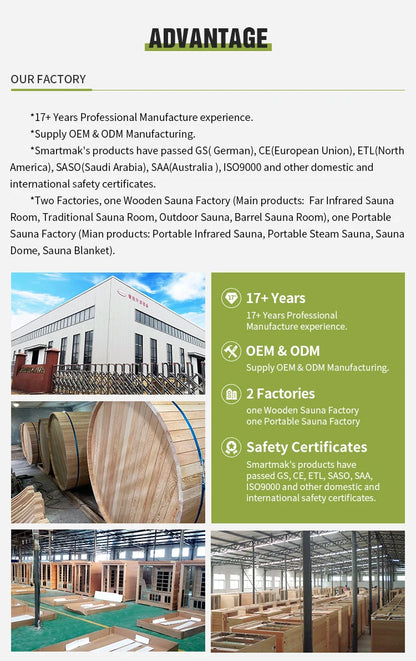 Custom Hemlock Barrel Sauna Room for Outdoor Relaxation