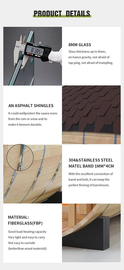 Custom Hemlock Barrel Sauna Room for Outdoor Relaxation