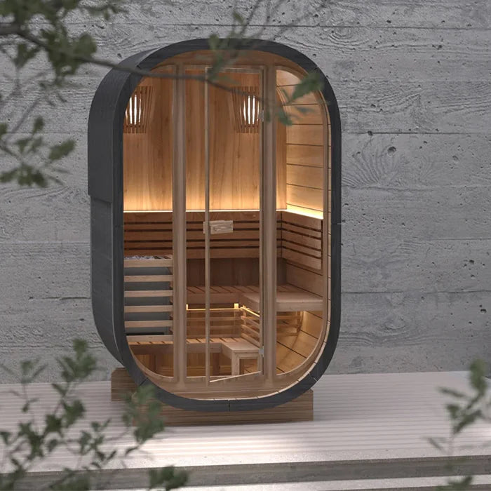Full Glass Outdoor Cube Sauna Mini Sauna Room