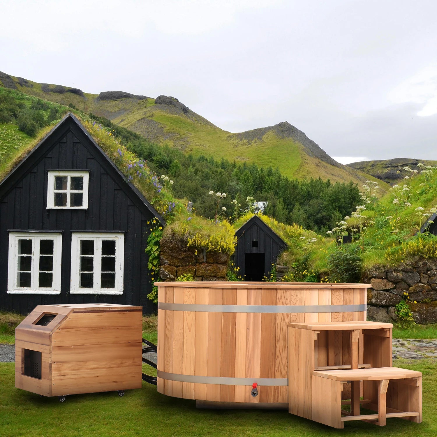 Hot Selling Luxury Cedar Ice Bath Spa Barrel