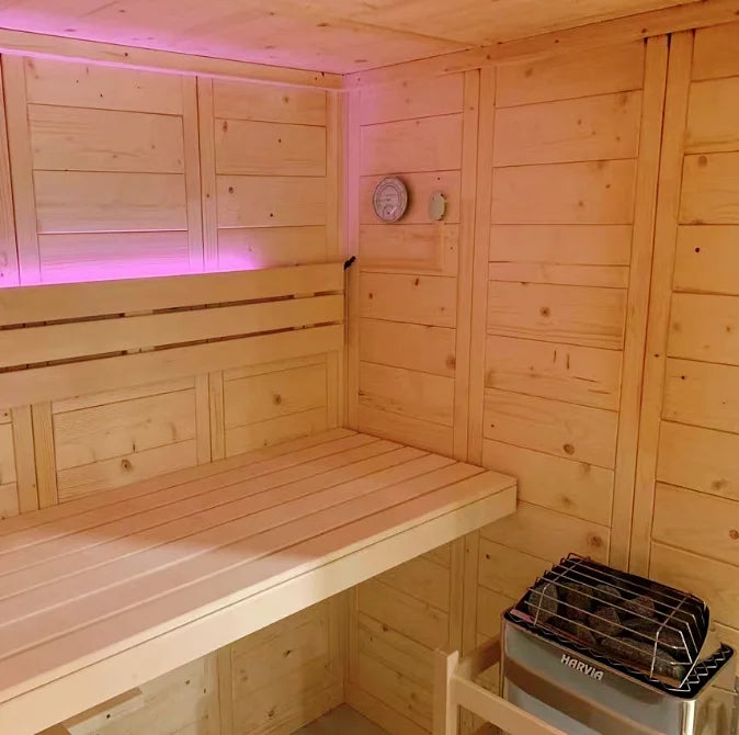 Indoor Sauna Personal Home Use Far Infrared Solid Wood 2 Person Dry Steam Sauna Room Modern Electric Sauna